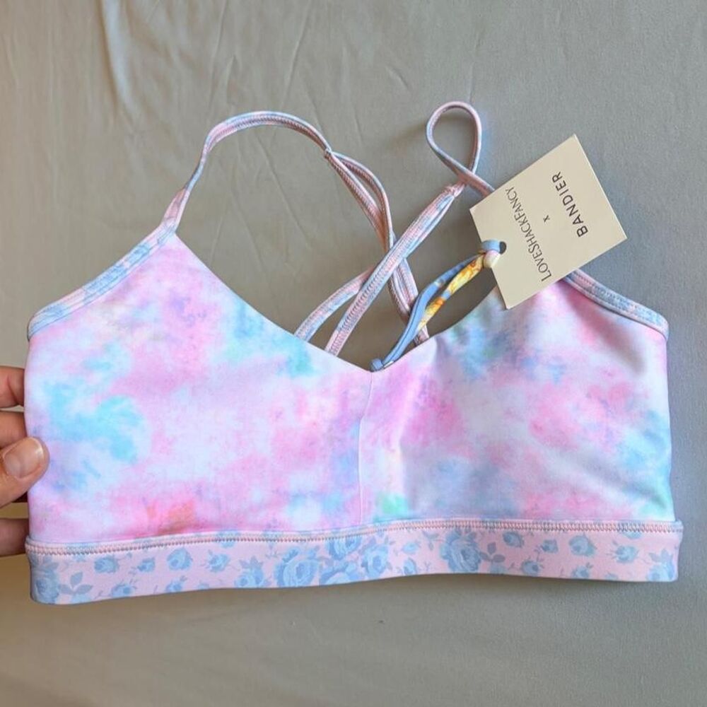 Bandier Women's Pink and Blue Bikini-and-tankini-tops